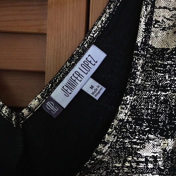 Jennifer Lopez Gold and Black Top NWOT! Medium - Picture 2 of 3